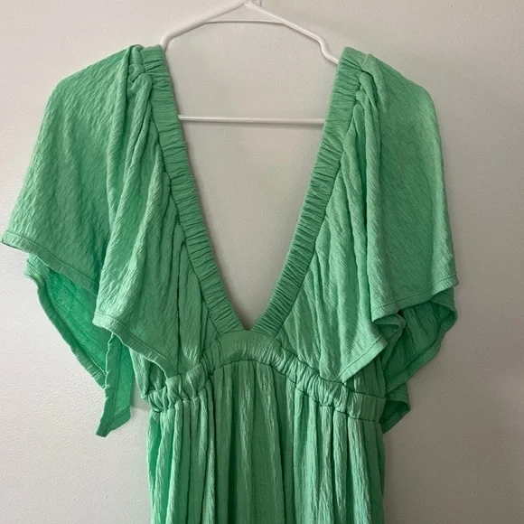 Free People Beach Light Green V-Neck Maxi Dress - Picture 2 of 8